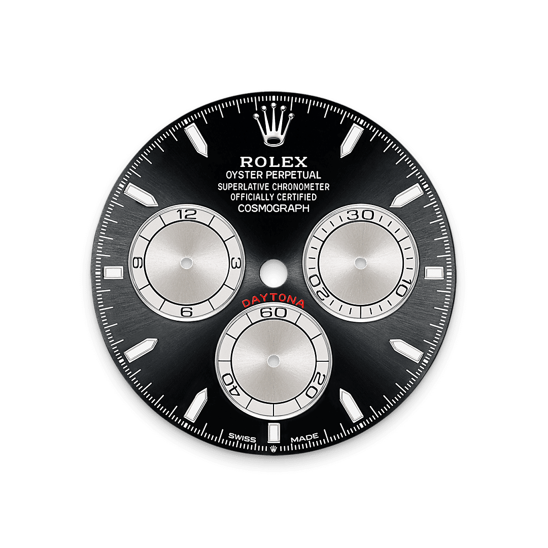 Dial hitam terang dan baja